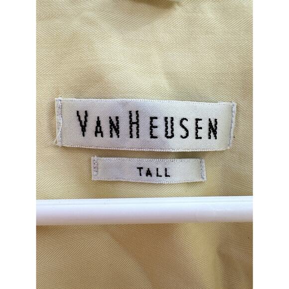 VanHeusen Mens Shirt Size 17 34/35 Tall Yellow Long Sleeve Button Up - Picture 5 of 11